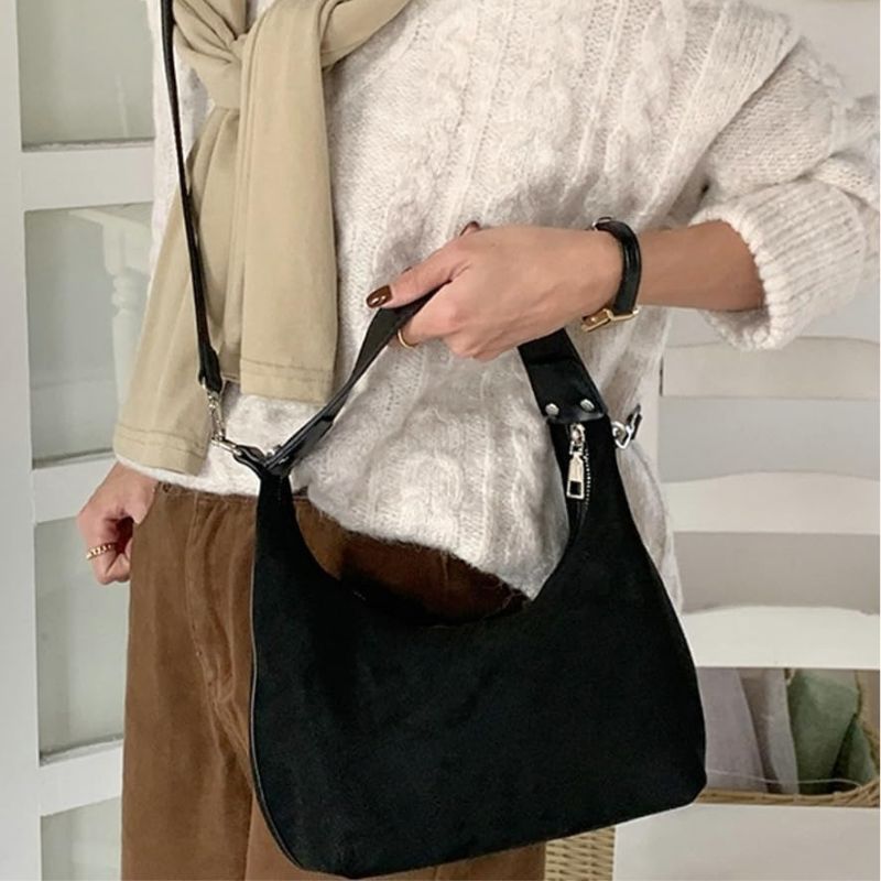 Women's Soft Suede Commuter Shoulder Bag