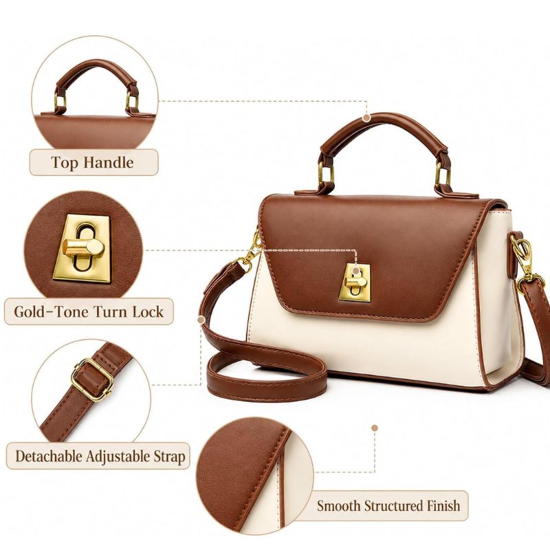 Retro Leather Crossbody Bag with Adjustable Strap