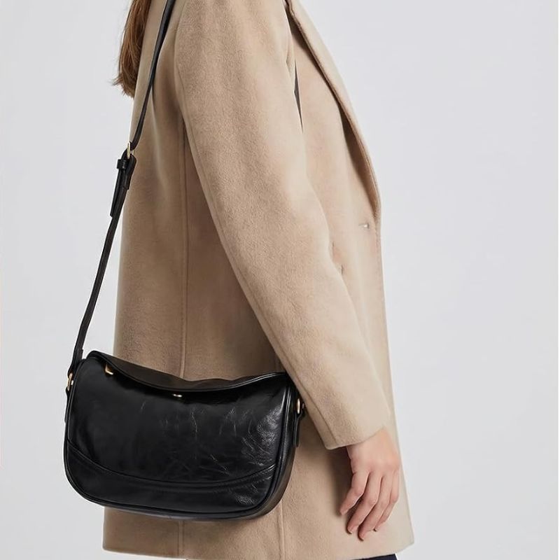 Retro Quilted PU Leather Crossbody Bag