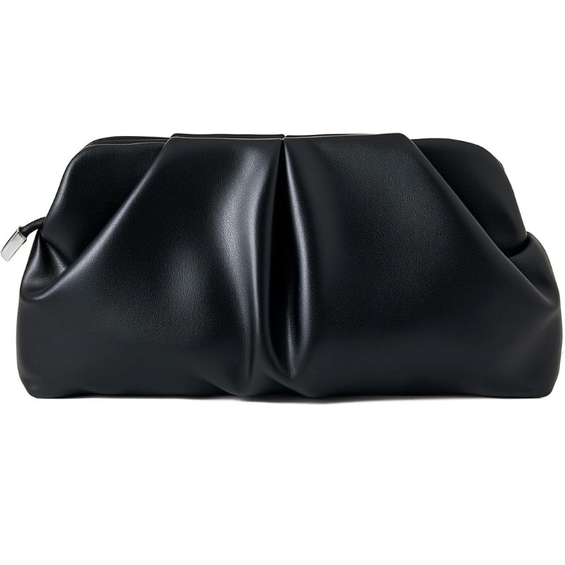 Women's Dressy Evening Bag Ruched PU Leather Clutch Purse