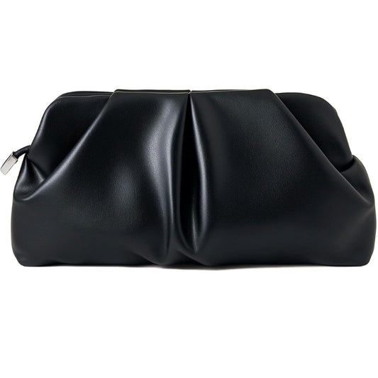 Women's Dressy Evening Bag Ruched PU Leather Clutch Purse