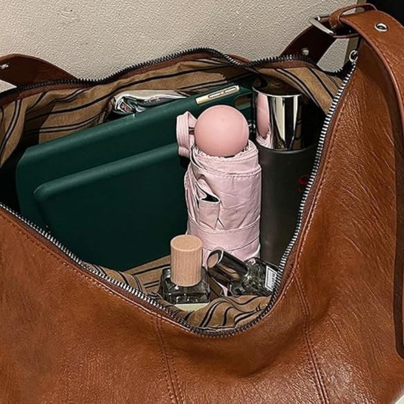 Y2K Vegan Leather Hobo Shoulder Bag