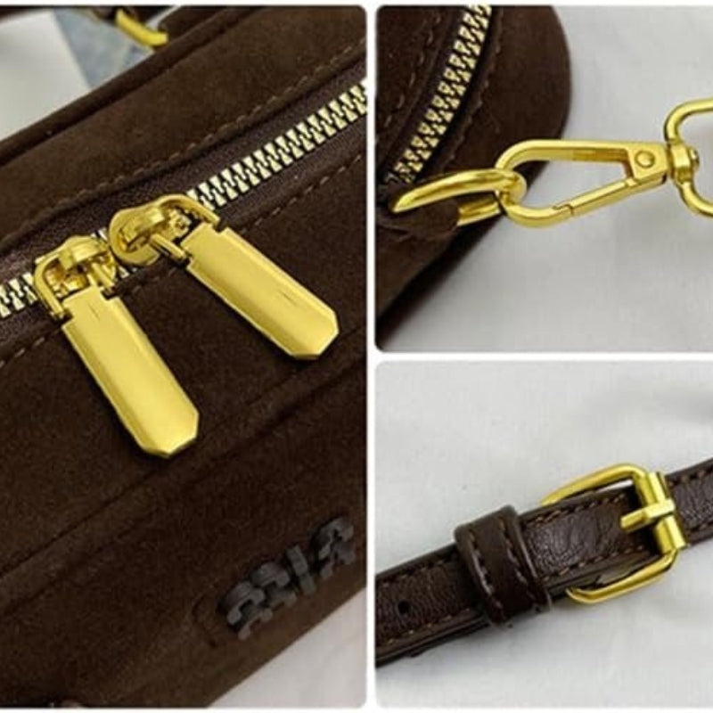 Suede Boston Totes Bag For Women Mini Tote Handbag