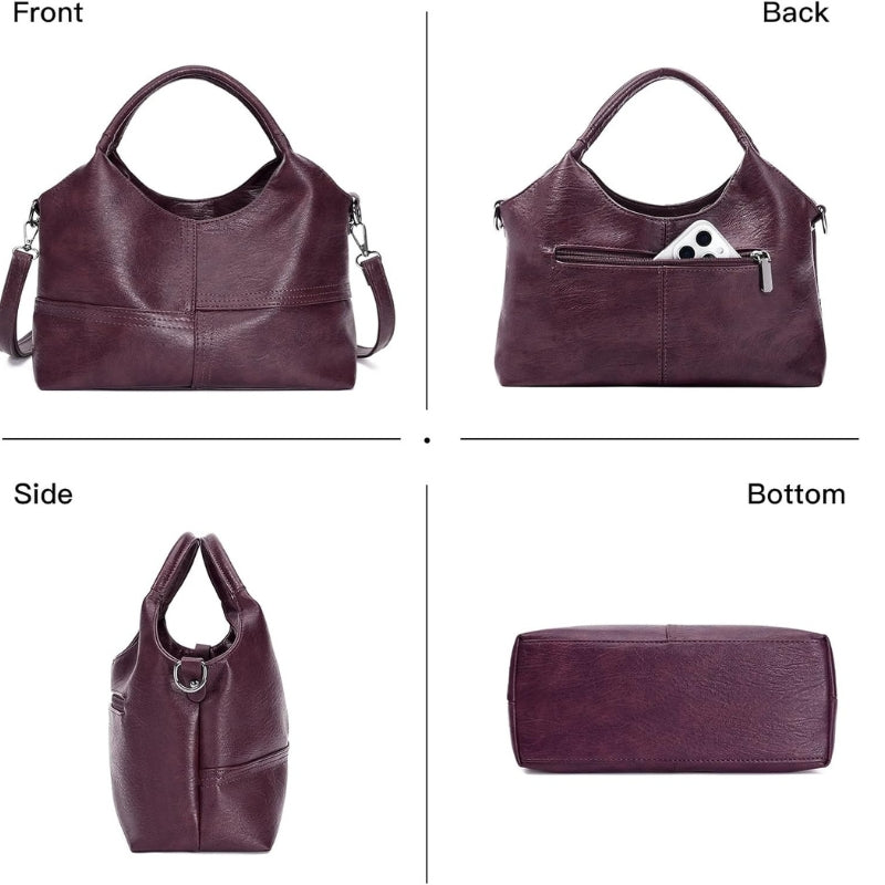 Medium Women's Soft Leather Hobo Handbag