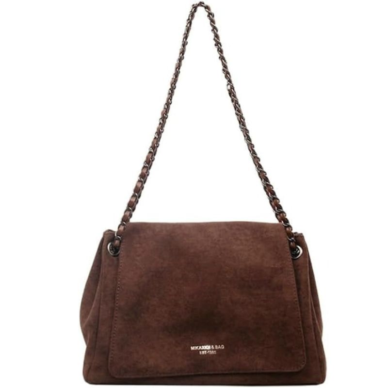 Women's Suede Chain Strap Crossbody Bag