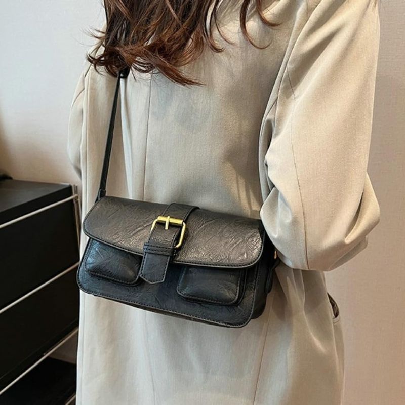 Vegan Leather Hobo Crossbody Bag with Detachable Strap
