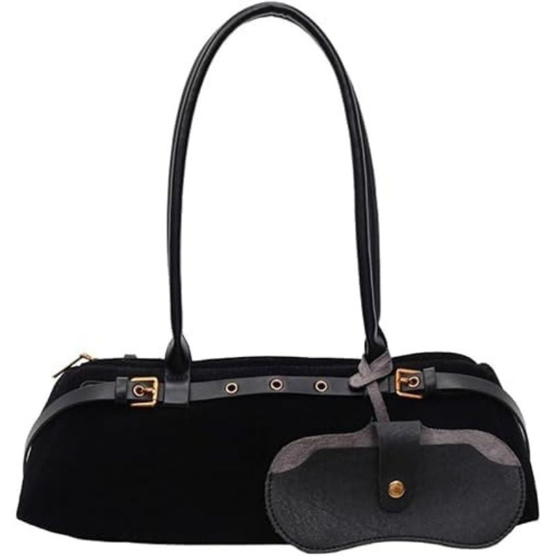 Vintage Suede Fabric Boston Shoulder Bag For Women Bag