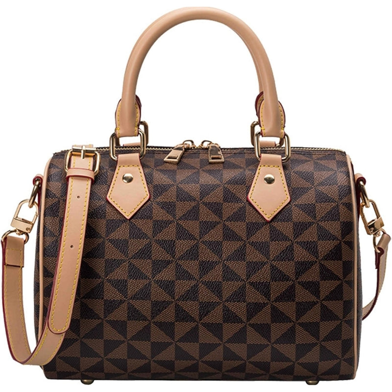 Women’s Vegan Leather Boston Barrel Bag Handbag