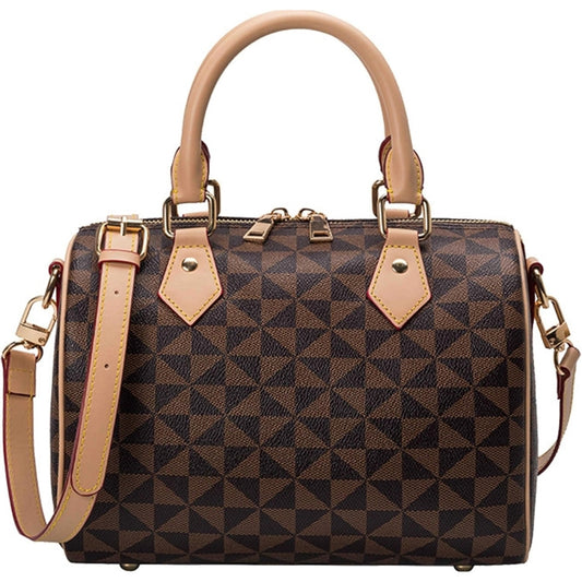 Women’s Vegan Leather Boston Barrel Bag Handbag