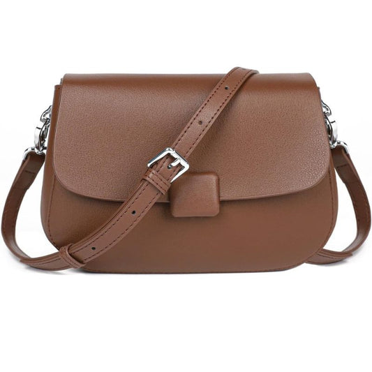 Magnetic Closur Genuine Leather Crossbody Bag