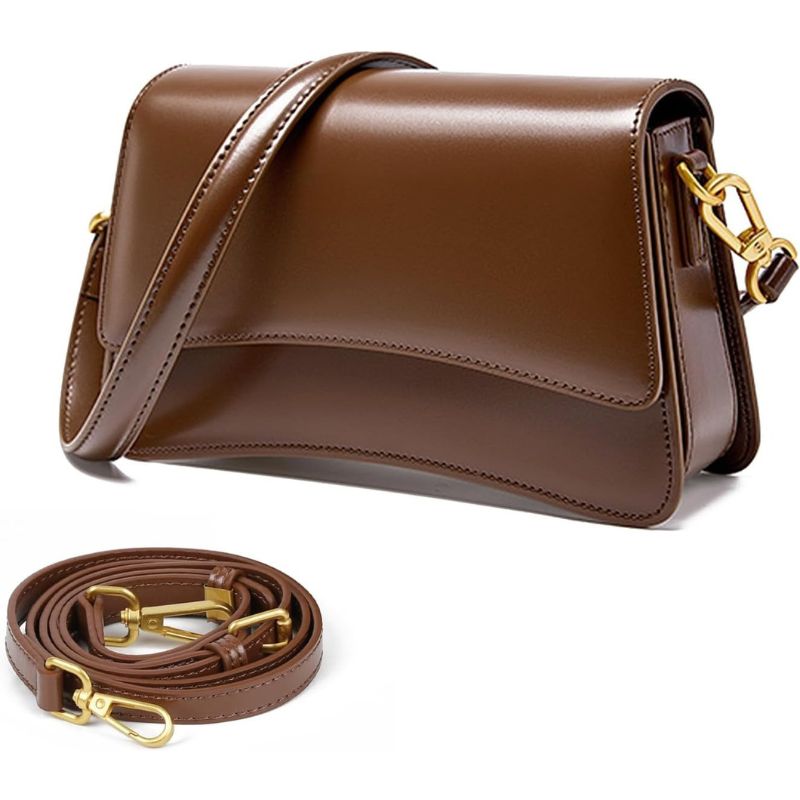 Adjustable Genuine Leather Crossbody Bag