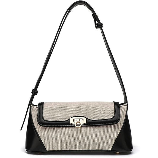 Patchwork Flap Crossbody Bag with Adjustable Strap