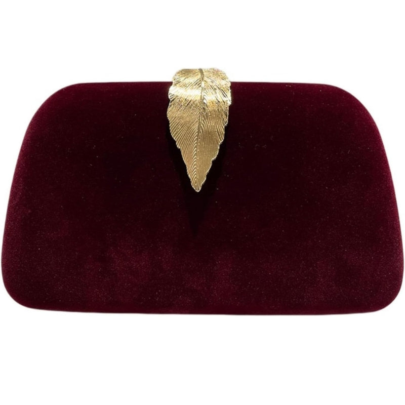 Vintage-Style Clutch With Metal Tab Clasp