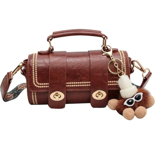 Women's Rhomboid Pattern Cylinderial Bucket Bag Handbag