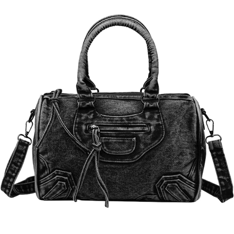 Women's Vintage Denim Boston Handbag