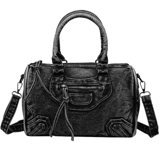 Women's Vintage Denim Boston Handbag
