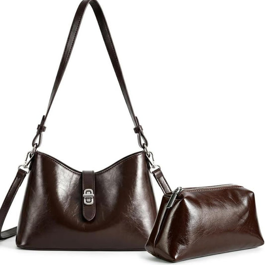 Purse Soft PU Leather Women 2-in-1 Set Crossbody Bag