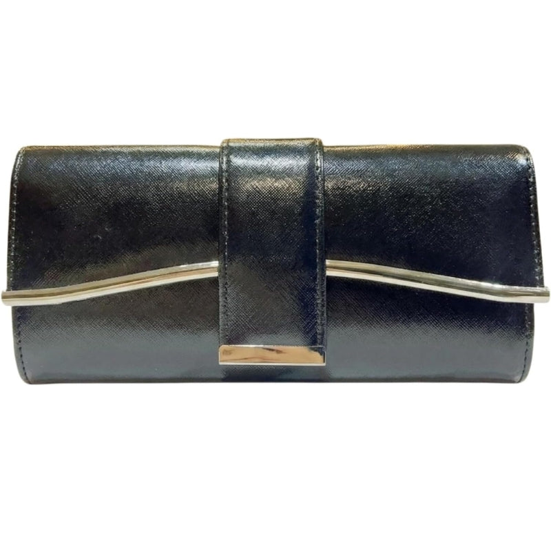 Faux Leather Flap Crossbody Clutch With Chai