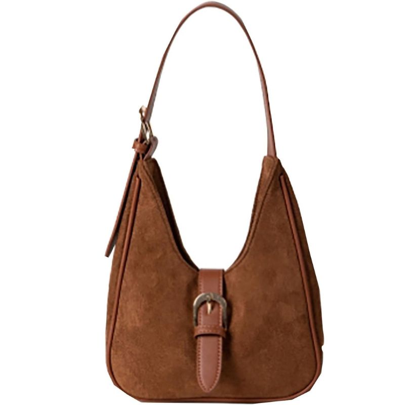 Retro Suede Shoulder Bag For Women Underarm Bag