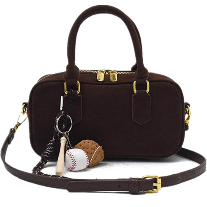 Suede Boston Totes Bag For Women Mini Tote Handbag
