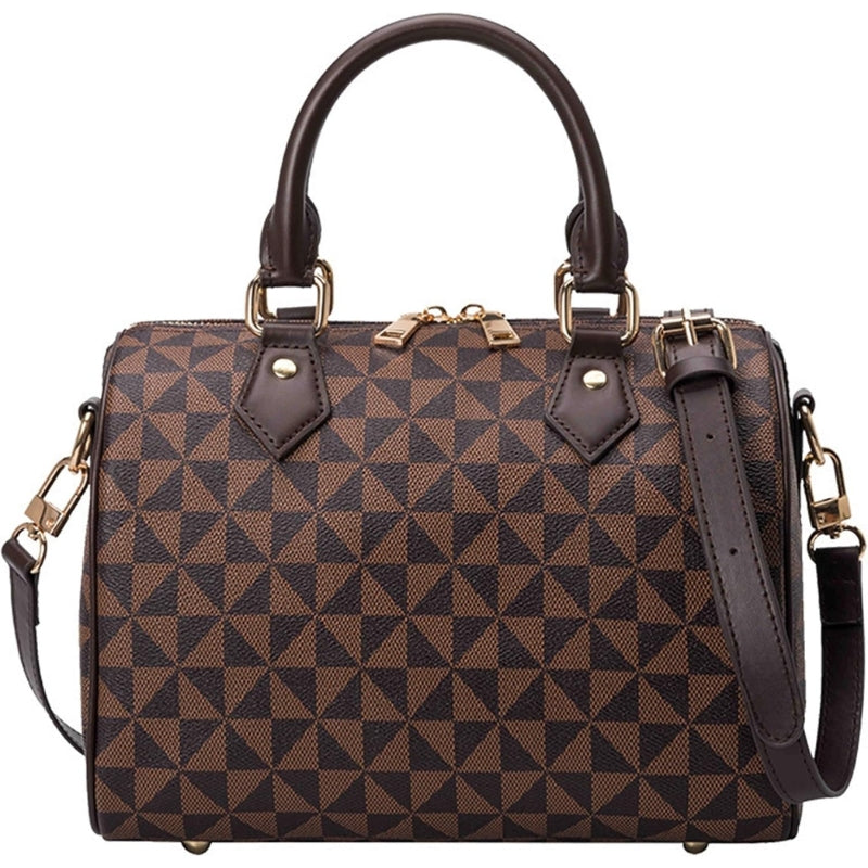 Women’s Vegan Leather Boston Barrel Bag Handbag