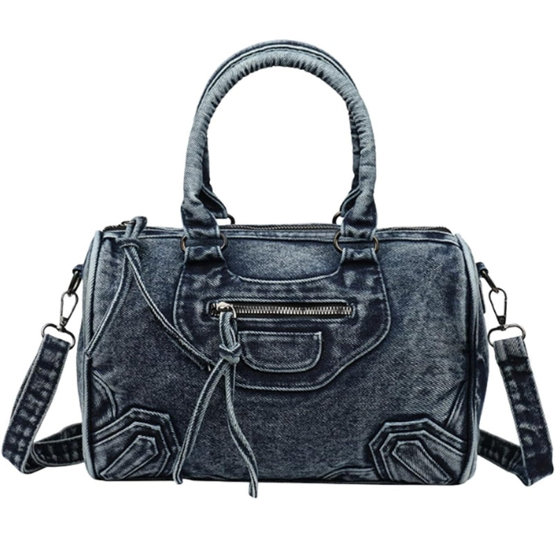 Women's Vintage Denim Boston Handbag