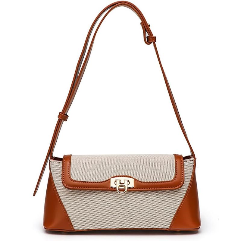 Patchwork Flap Crossbody Bag with Adjustable Strap