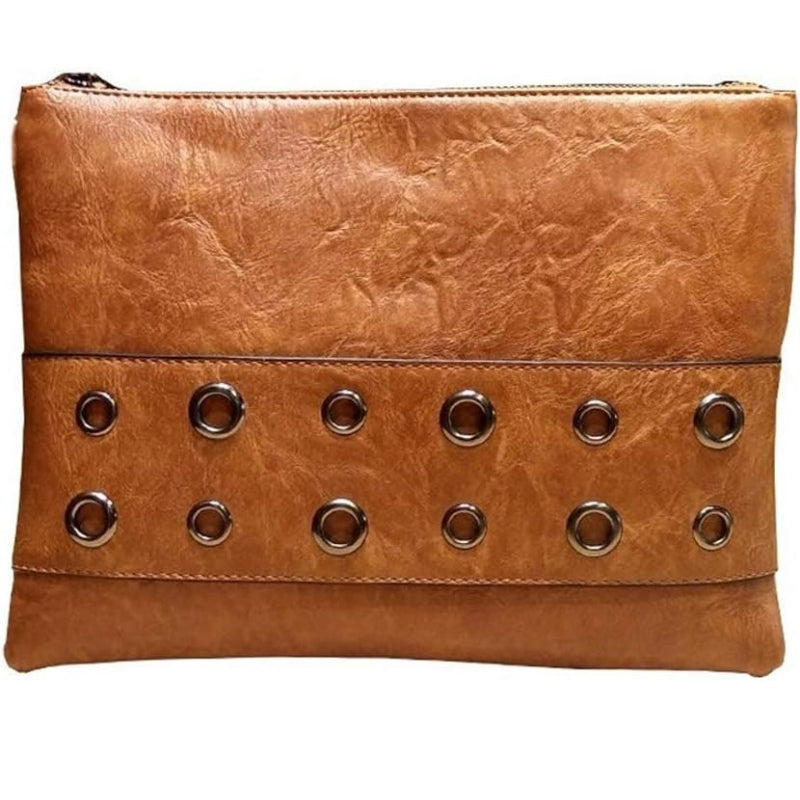 Rivet Envelope Clutch Crossbody Bag With Strap