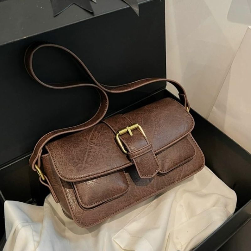 Vegan Leather Hobo Crossbody Bag with Detachable Strap