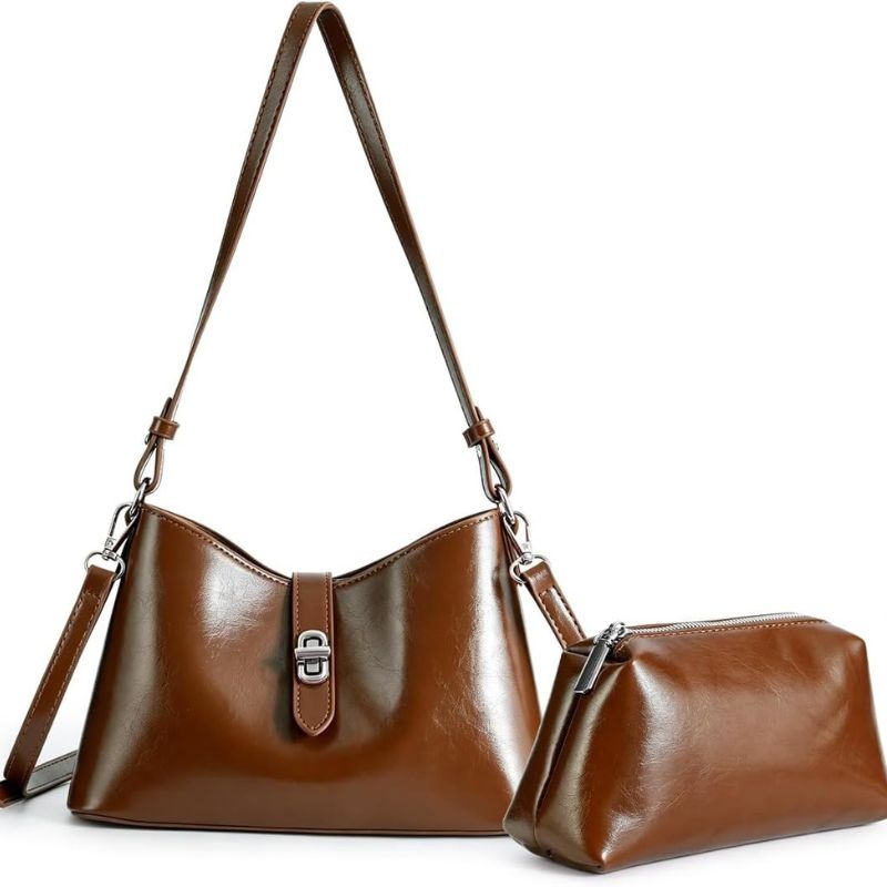 Purse Soft PU Leather Women 2-in-1 Set Crossbody Bag