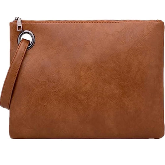 Oversize Envelope Clutch with Wristlet Strap