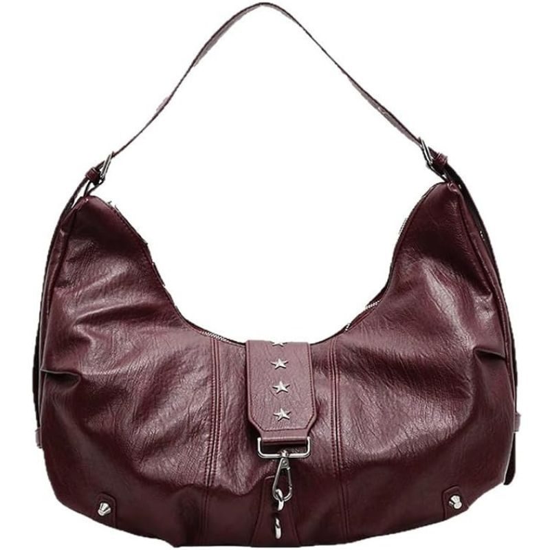 Y2K Vegan Leather Hobo Shoulder Bag