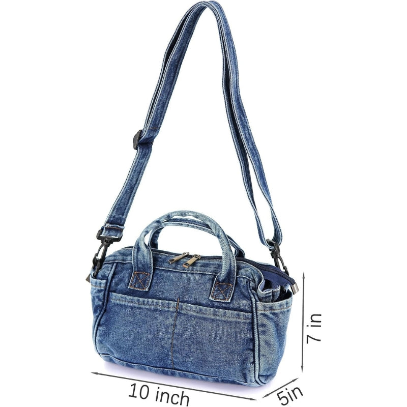 Large-Capacity Women's Denim Handbag