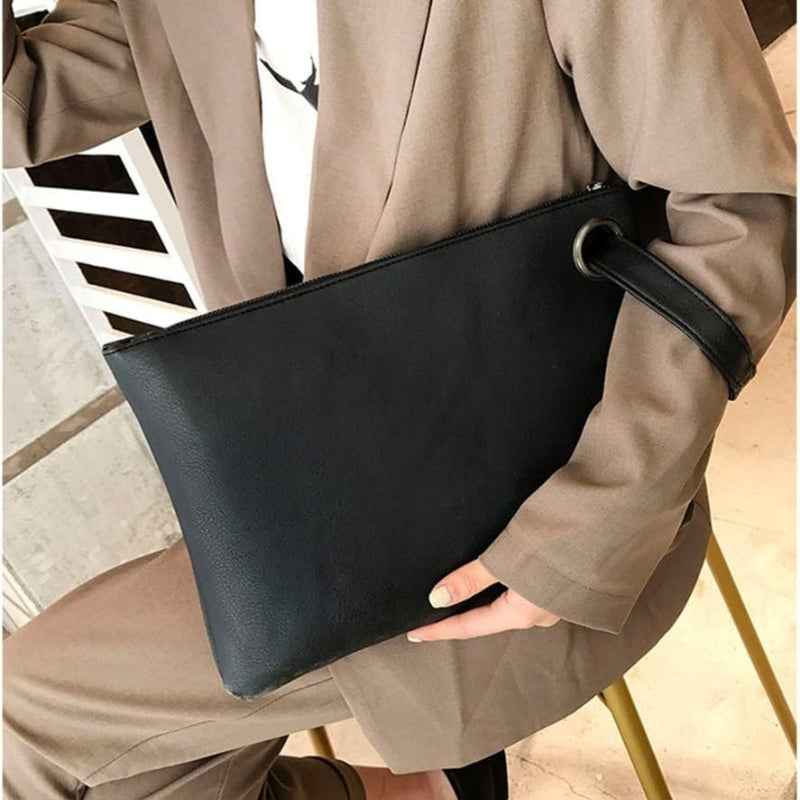 Oversize Envelope Clutch with Wristlet Strap