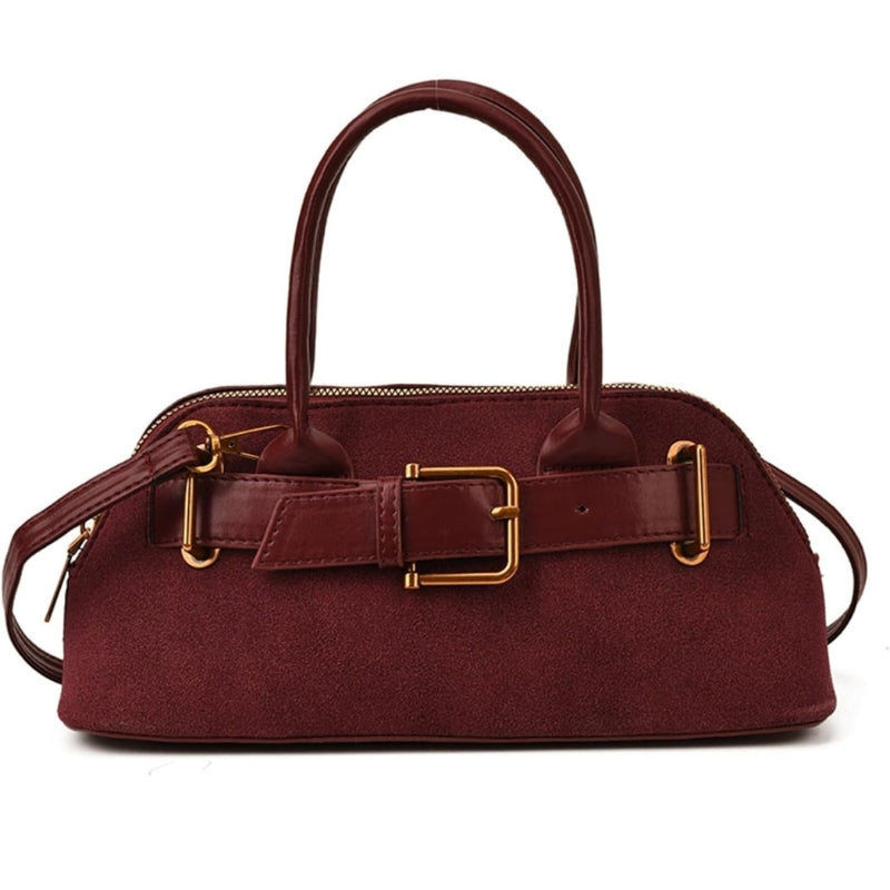 Women's Suede Shell-Shaped Leather Handbag