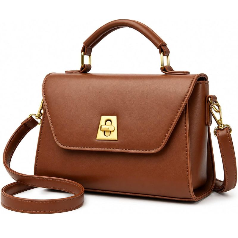 Retro Leather Crossbody Bag with Adjustable Strap