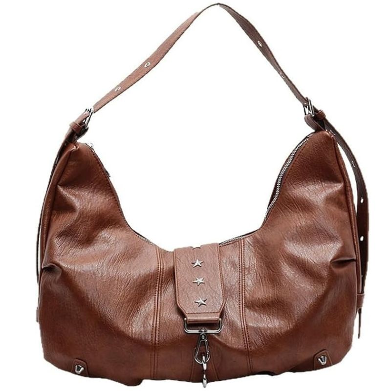 Y2K Vegan Leather Hobo Shoulder Bag
