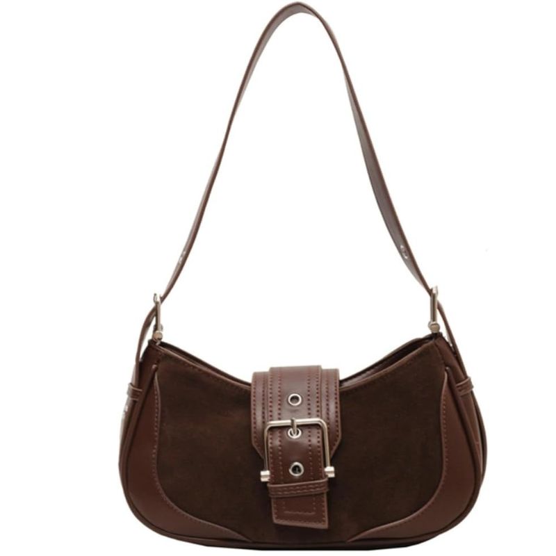 Mini Suede Retro Crescent Purse Crossbody Bag