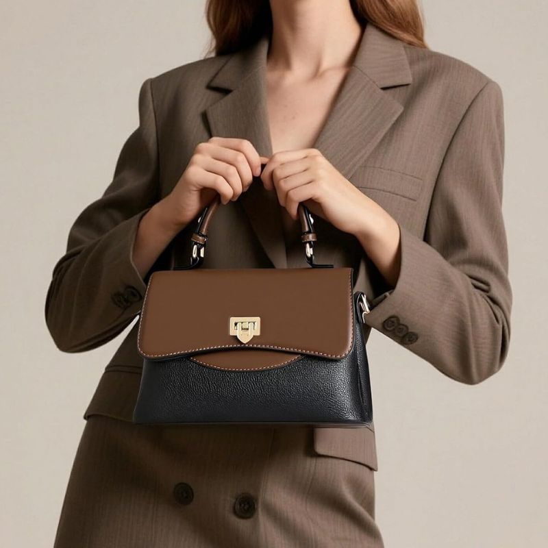 Women's Vegan Leather Satchel Crossbody Bag