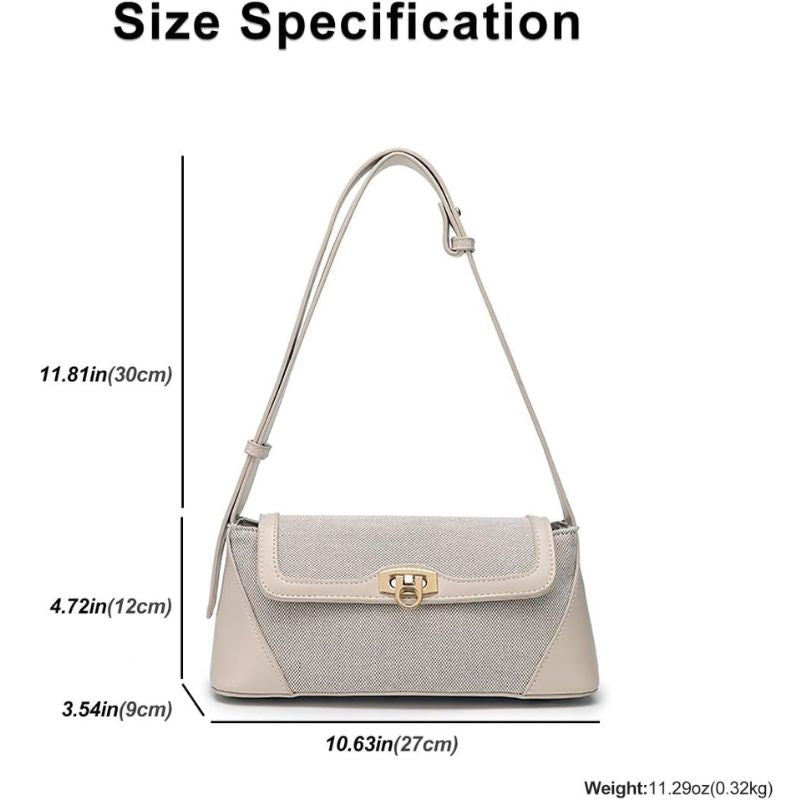 Patchwork Flap Crossbody Bag with Adjustable Strap