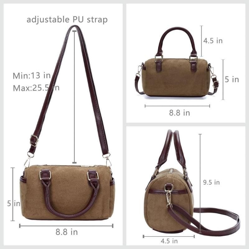 Small Faux Suede Purses Mini Top Handle Bag