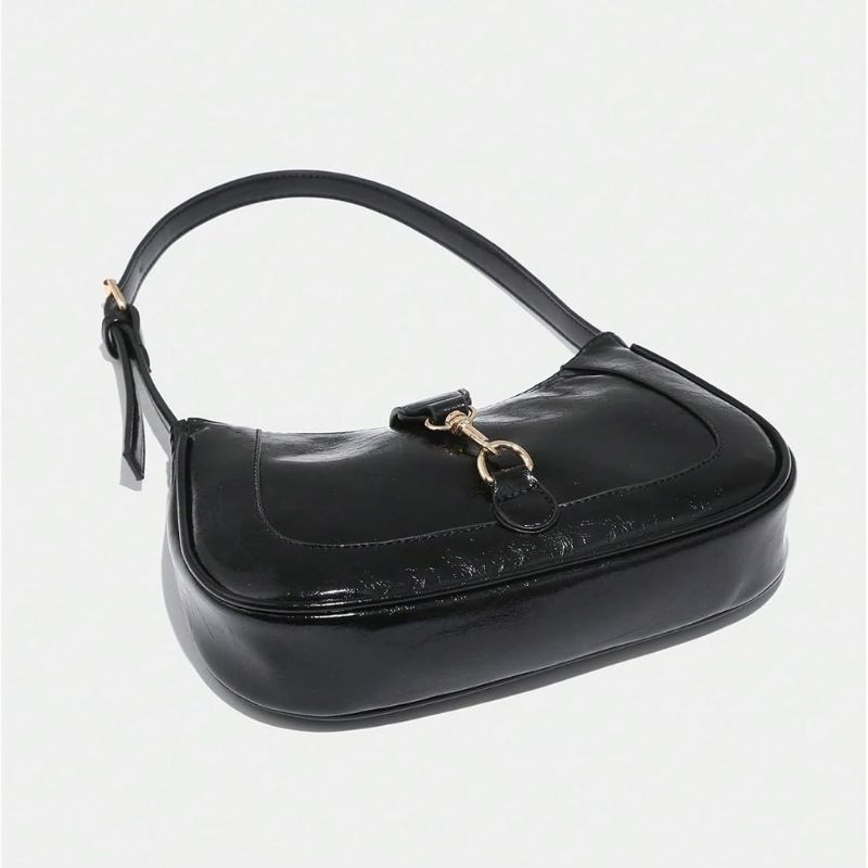 PU Leather Hobo Shoulder Bag with Adjustable Strap