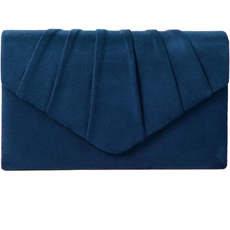 Faux Suede Envelope Clutch with Detachable Chain