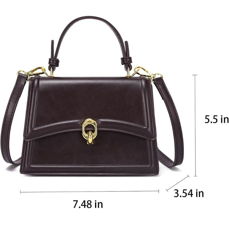 Vintage Mini Square Coffee Crossbody Bag