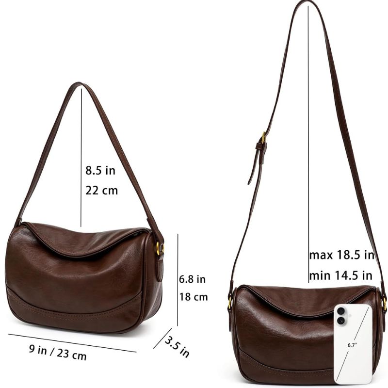 Retro Quilted PU Leather Crossbody Bag