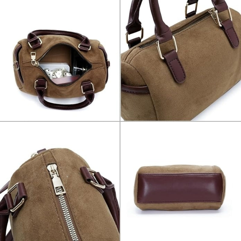 Small Faux Suede Purses Mini Top Handle Bag