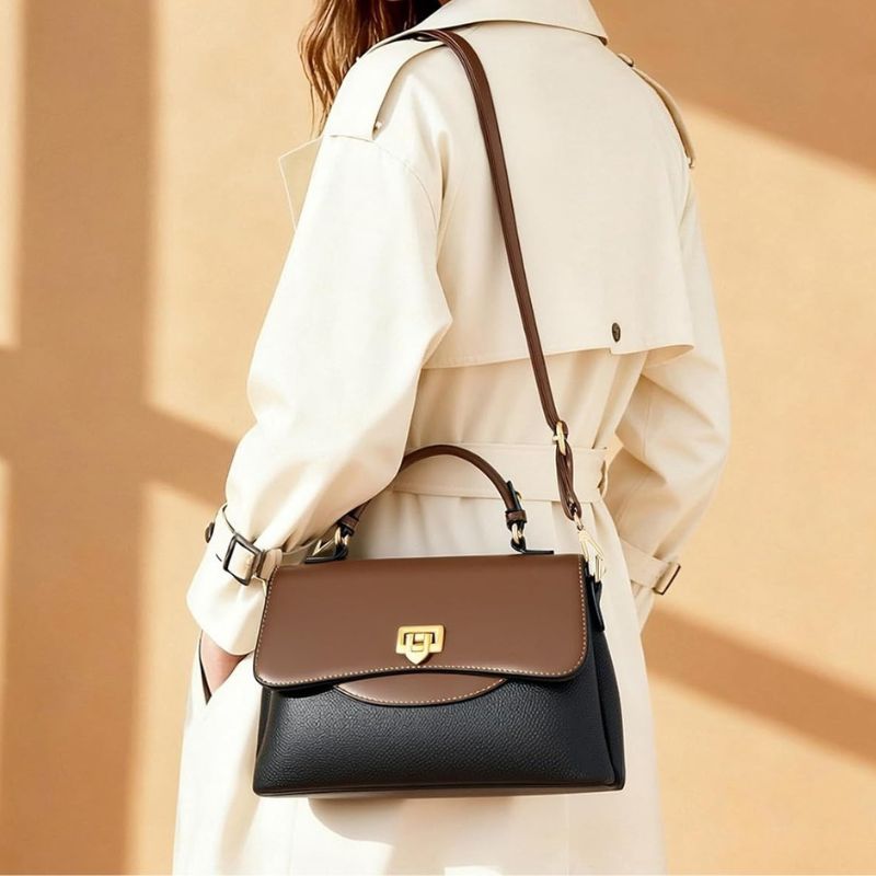 Women's Vegan Leather Satchel Crossbody Bag