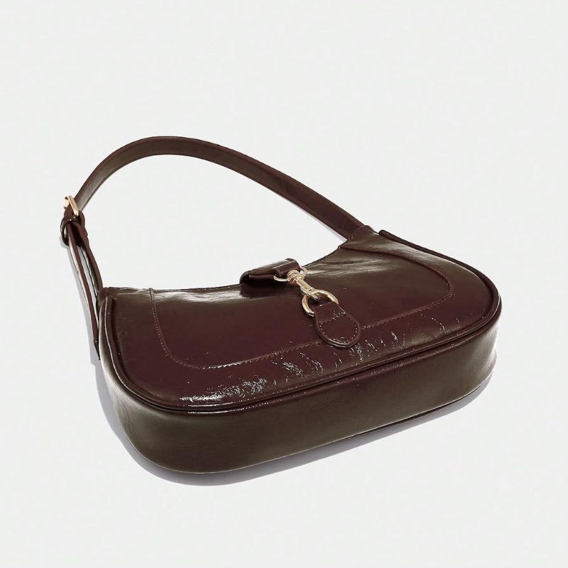 PU Leather Hobo Shoulder Bag with Adjustable Strap
