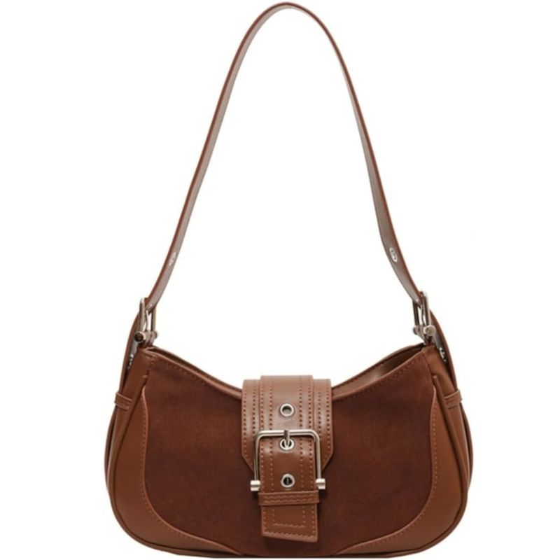 Mini Suede Retro Crescent Purse Crossbody Bag
