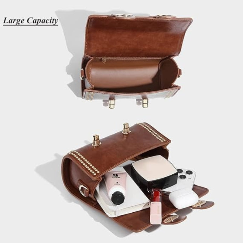 Women's Rhomboid Pattern Cylinderial Bucket Bag Handbag